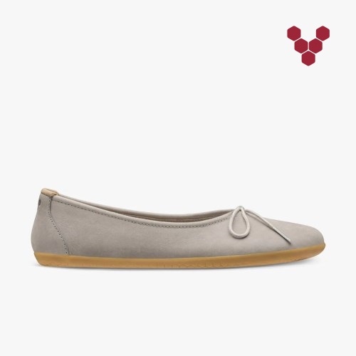 Vivobarefoot Jing Jing Lace Womens Ballerina Grey UK WKMU